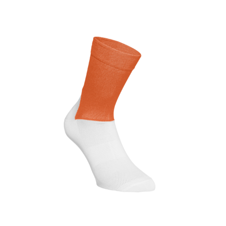 POC Essential Road Socks Zink Orange/Hydrogen White